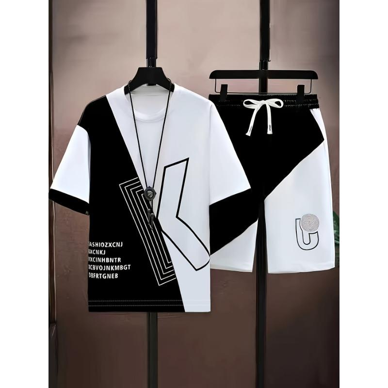 

Round Neck Short Sleeve T-shirt and Waistband Shorts Set | Suitable for Spring and Summer S