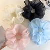 Ballet Style Double-Layer Mesh Intestine Hair Ring Headwear, Mesh Ears Folded Pleats Meatball Hair Ring