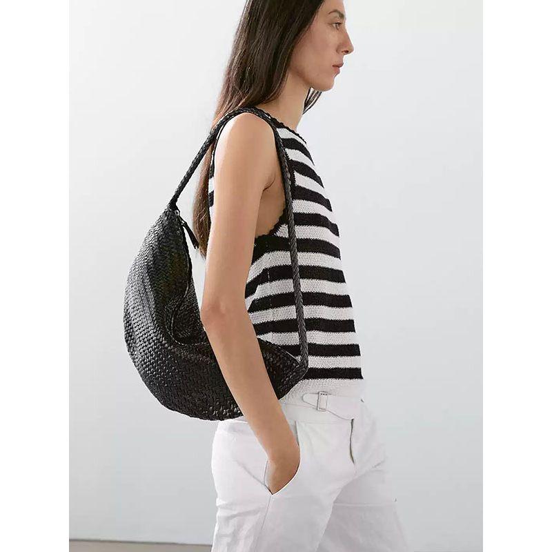 MD Women clothes Navigation Series Black and White Stripe Lace Knitted I-Shaped Vest Sleeveless T-shirt Top Tide 06811701800