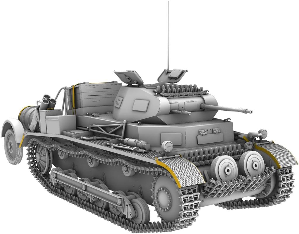 IBG 1/35 Scale German Panzer II Ausf. B with Fuel Trailer and Storage Box, Plastic Model Kit PB35080