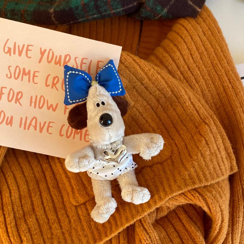 

Homemade Rich Love Necklace, Lady Repair Hook Keychain, Cute Plush Pilot Puppy Doll Bag Pendant About 13cm