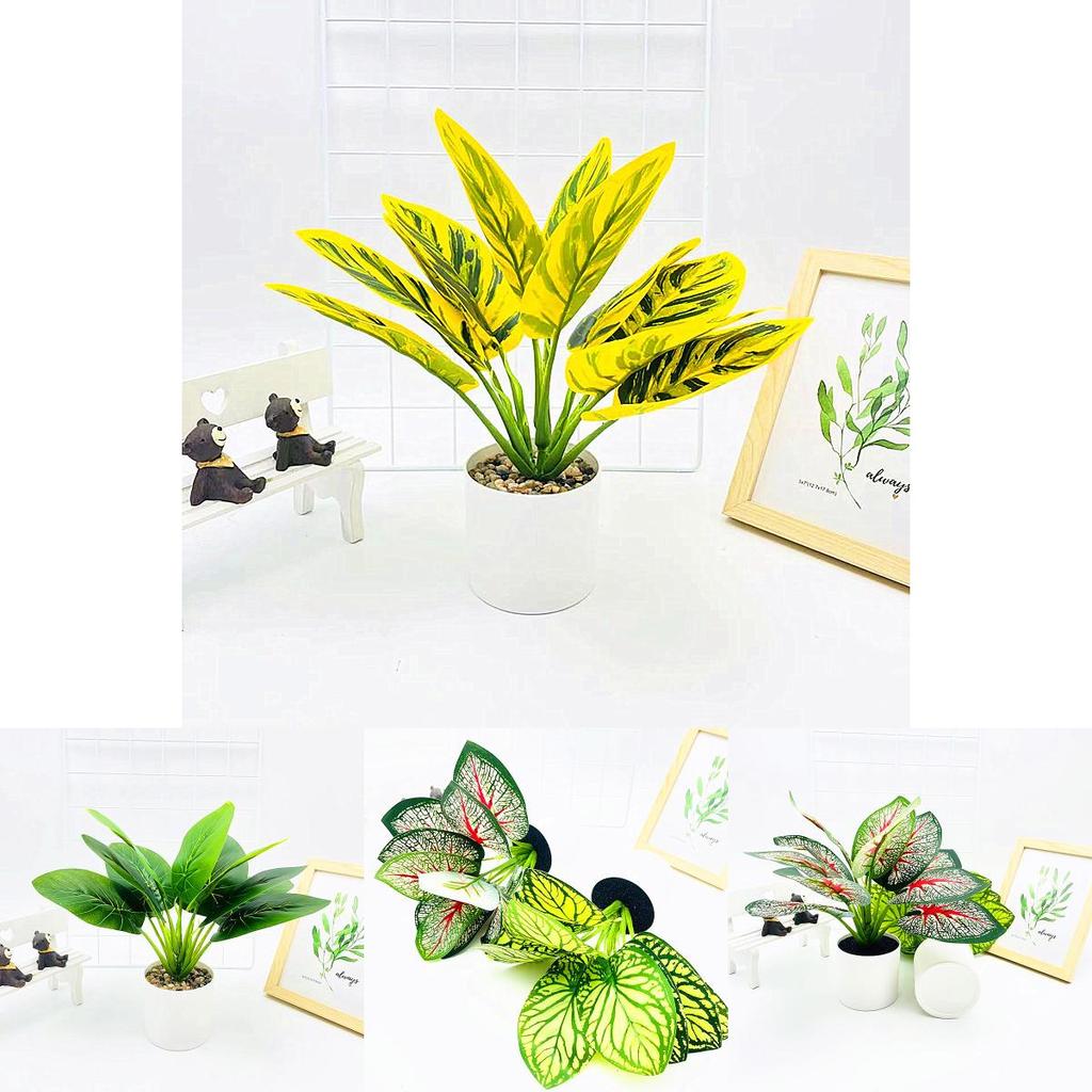 Simulierte Epipremnum Aureum- und Taro-Blätter im Topf für Zuhause und Veranstaltungen