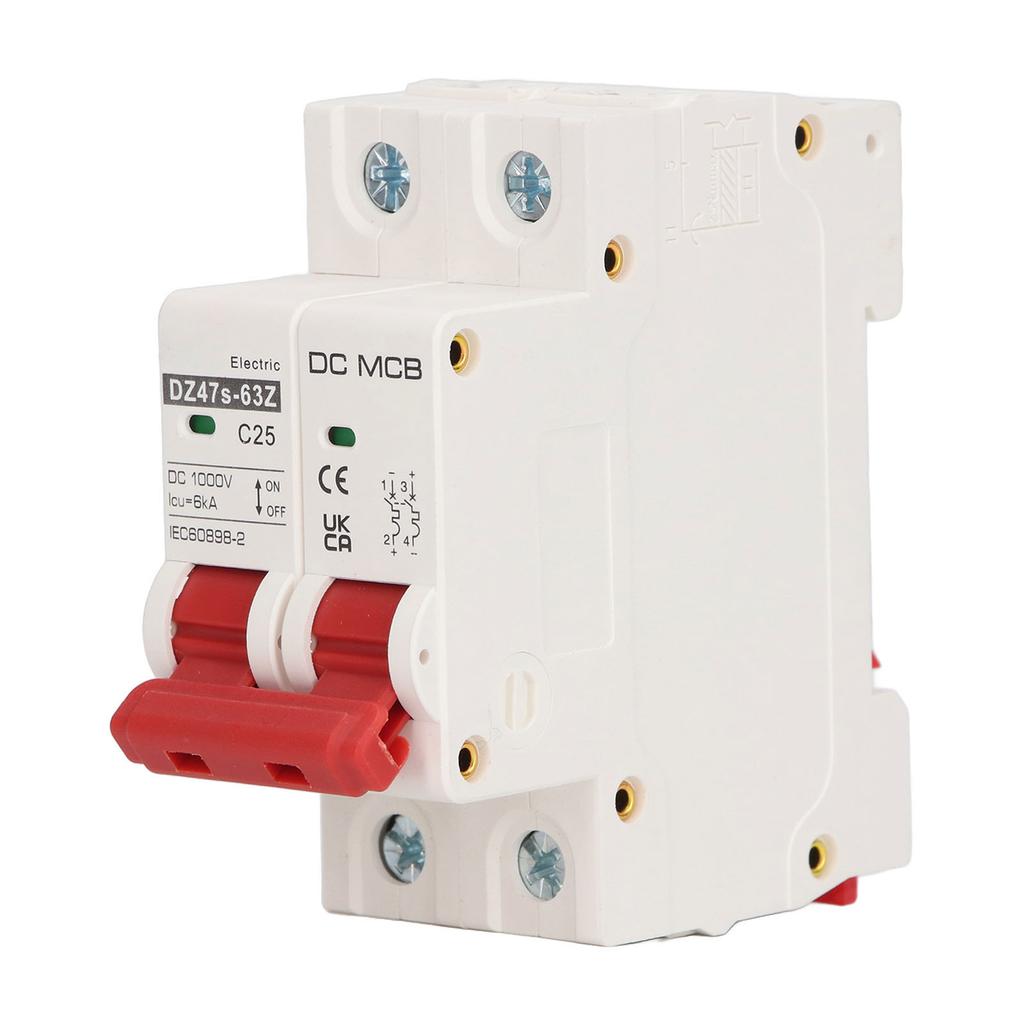 DC Circuit Breaker Short Circuit Protection Modular Circuit Breaker with DIN Rail 2P 1000V 25A