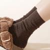 Winter and Autumn Rolled-up Cotton Socks with Frilled Cuffs and Decorative Yarn At The Opening, Mid-length Socks