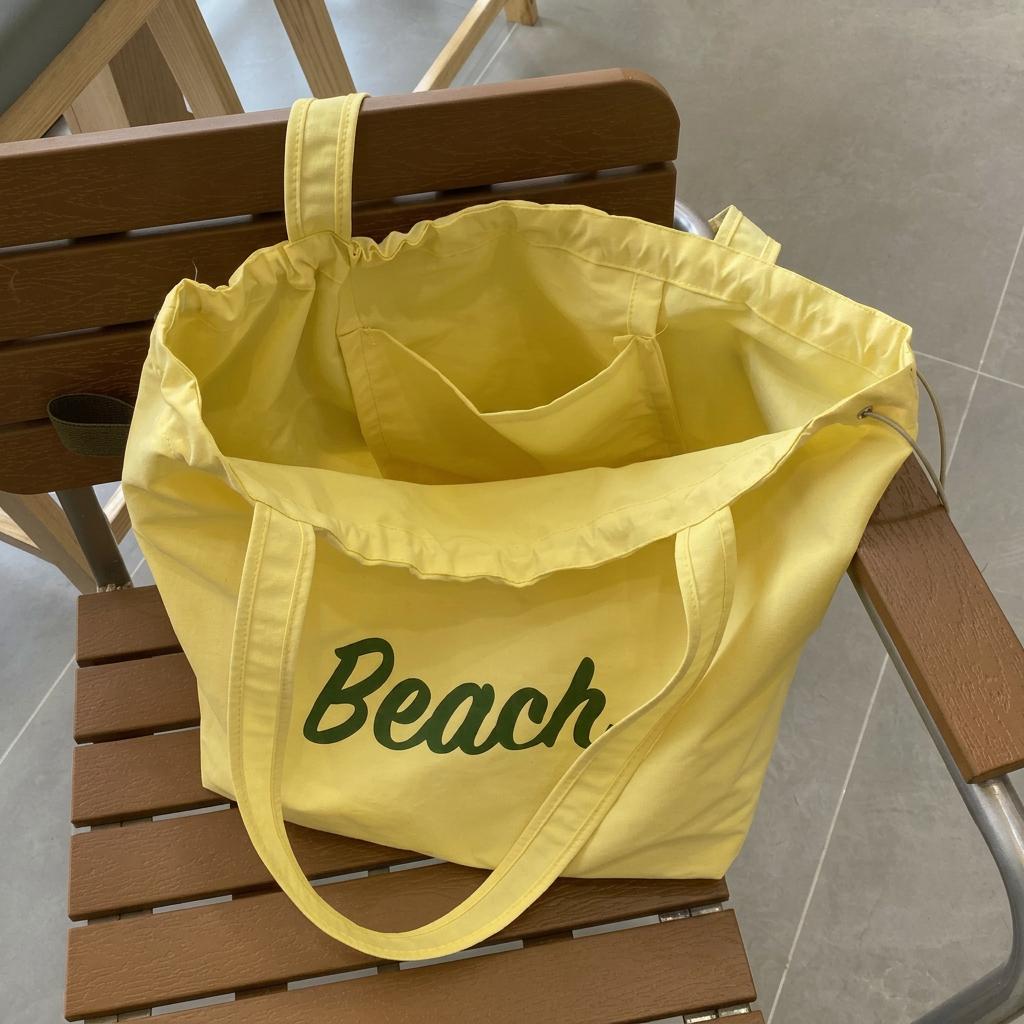 Tasche mit Buchstabendruck Bequeme Kordelzugtasche Große Kapazität Lässige Tasche Weich Zum Ausgehen Kurze Ausflüge Reisen