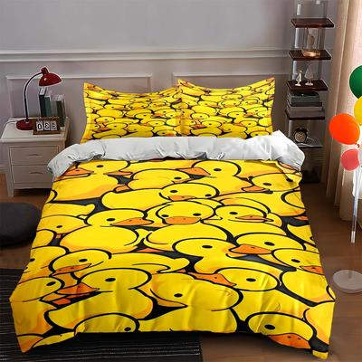 Yellow Duck Pattern. Bedding Duvet Cover Sets Duvet Covers Pillowcases Gifts (1 * Duvet Cover 2 * Pillowcases, Without Duvet Insert)