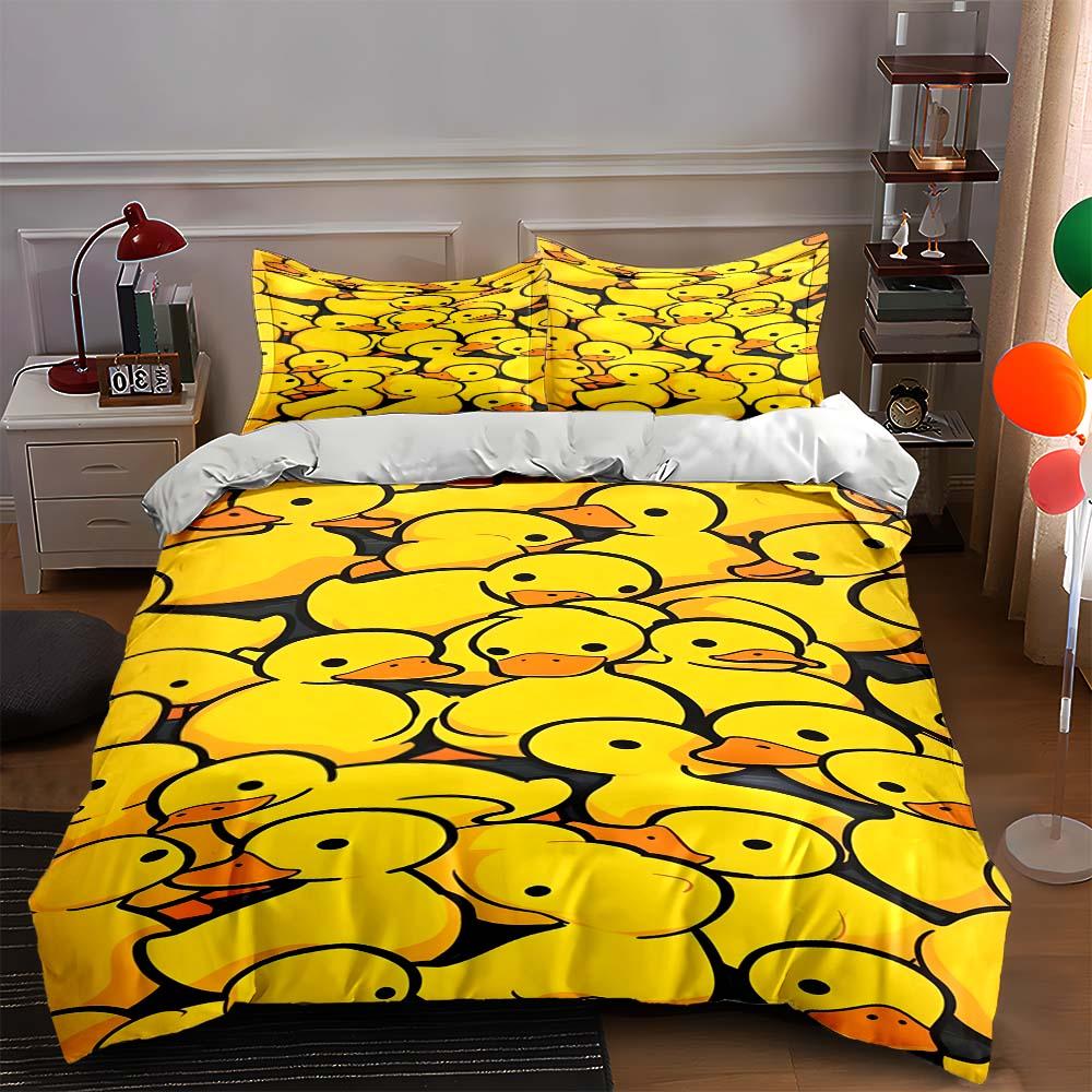 

Yellow duck pattern. Bedding Duvet cover sets Duvet covers Pillowcases gifts (1 * Duvet Cover 2 * Pillowcases, without duvet insert) 135x200cm