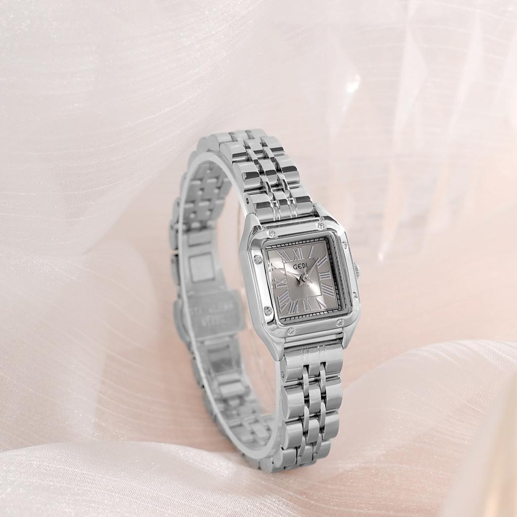 Exquisite Small Square Plate Light Luxury High-Value Steel Belt Women'S Watch Niche High-End Women'S Quartz Watch