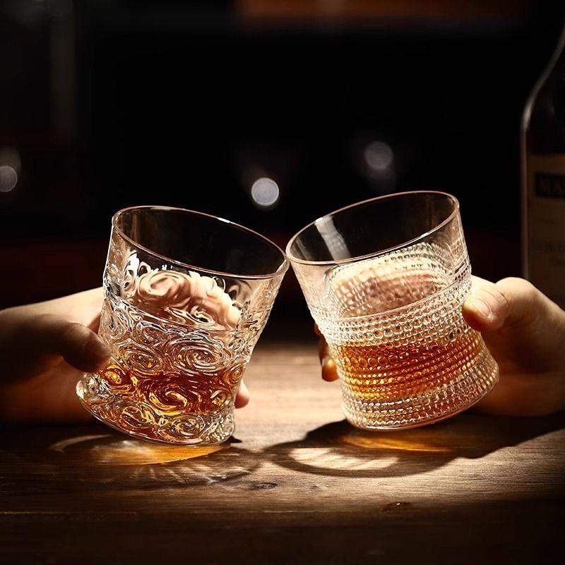Křišťálová sklenice na whisky – Vintage tumbler na Scotch, Bourbon, Koňak, Vodku, Gin, pro domácí bar