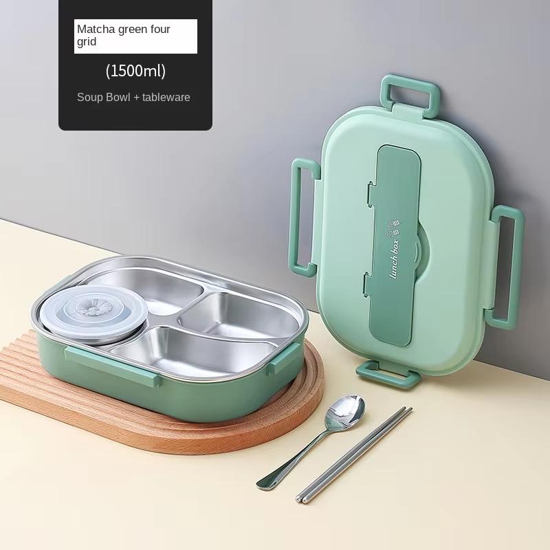 Portable Kids Lunch Box with Compartment 18/8 Stainless Steel Container for Children School Picnic Bento Food Box Lunchbox