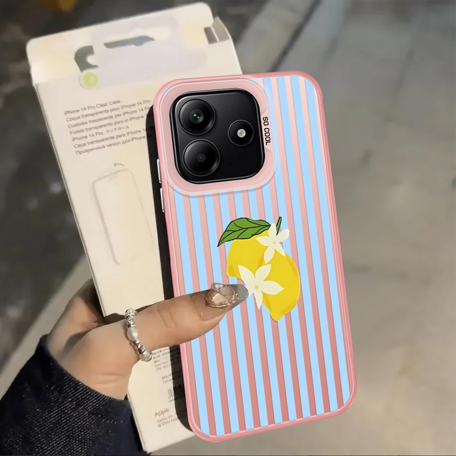 

Lemon Cool Stripe Pattern Back Phone Cover Case for Xiaomi Mi 11 Lite 12T Pro 13T Xiaomi 12T Pro