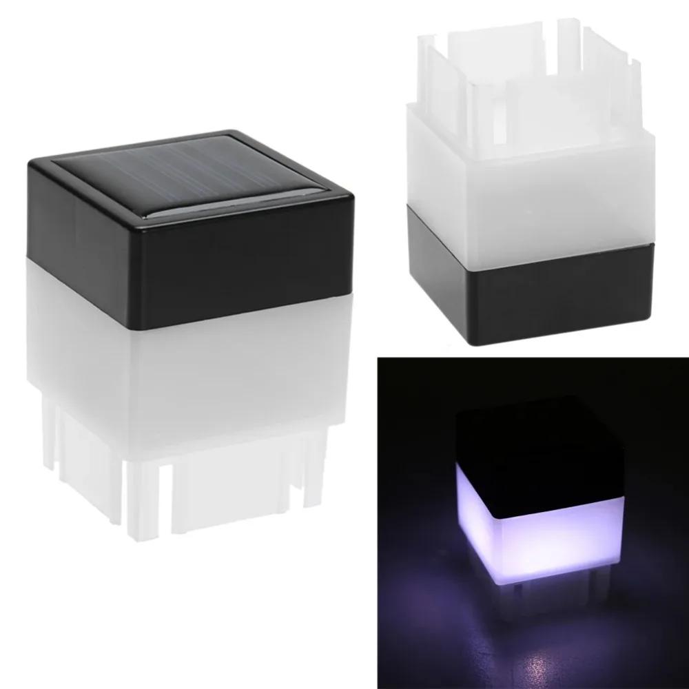 Square Outdoor Solar LED Lamp Waterproof White/Warm Light LED Solar Light Fence Post Pool Garden Lamp Garden Decoration