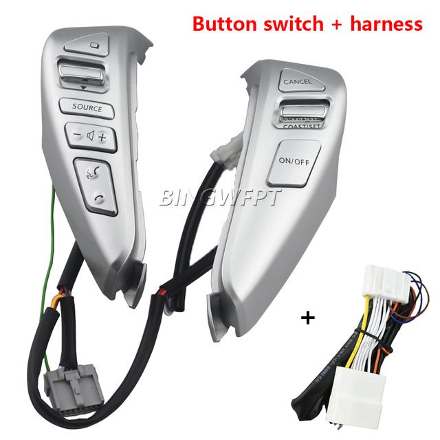 Car Steering Wheel Controls Volume Cruise Switch Buttons for Nissan/TIIDA/SENTRA/Livina/SUNNY/ALMERA/ VERSA Button Switches Sliver-wire