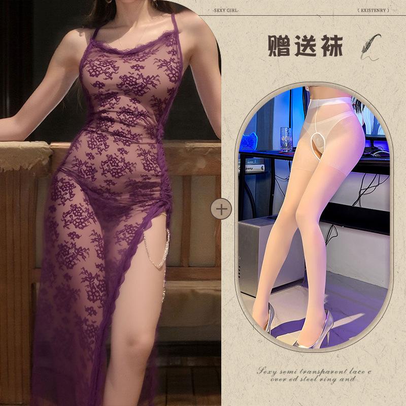 Sexy lace suspender skirt pure desire suit seduction uniform qqny pajamas sexy underwear