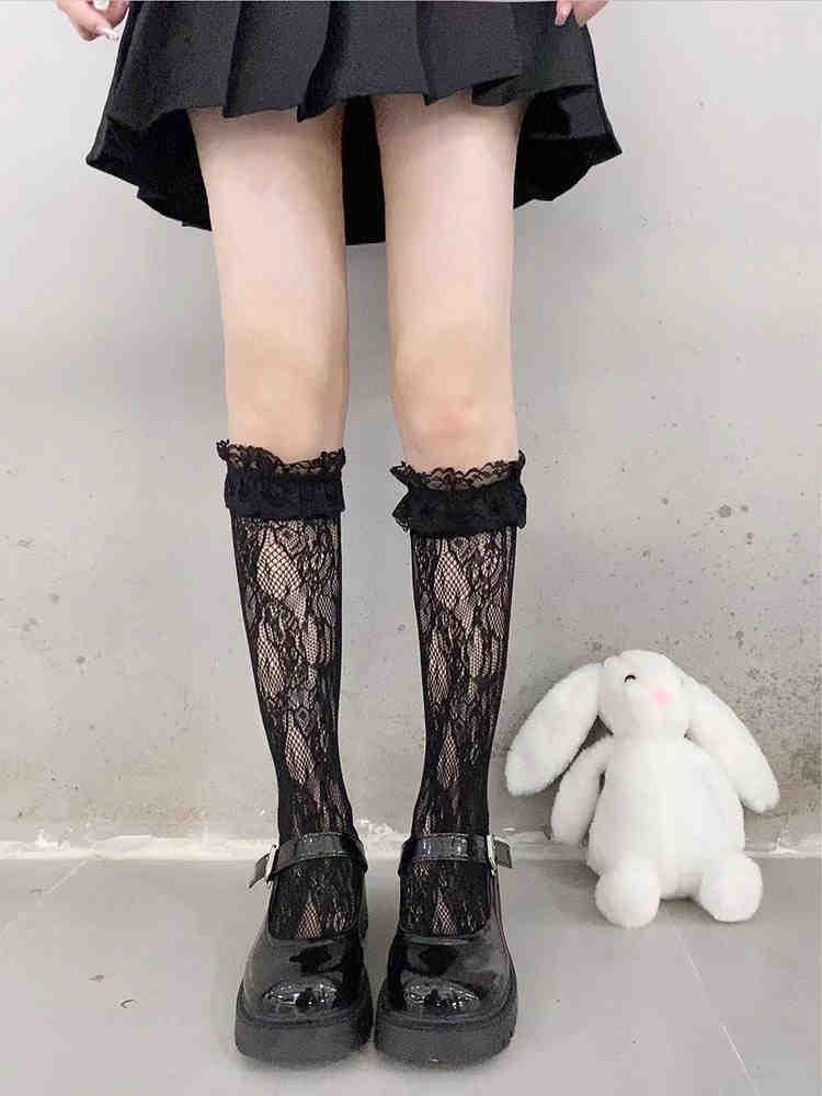 Japanese Style Lolita Lace Calf Socks - Women's Summer Mid-Length Martin Boot Socks
