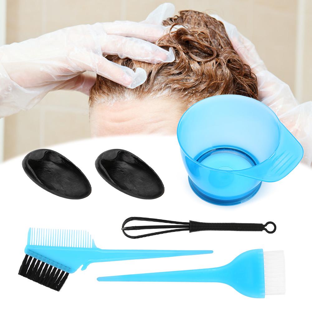 Hair Coloring Brush Hair Tint Salon Mixing Bowl Anti‑Slip Hair Dyeing Styling Tool(Blue )