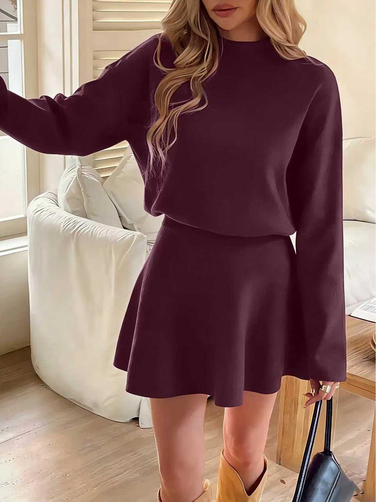 Seventeen Colors Slim Fit Half High Collar Knit Dress in Five Sizes