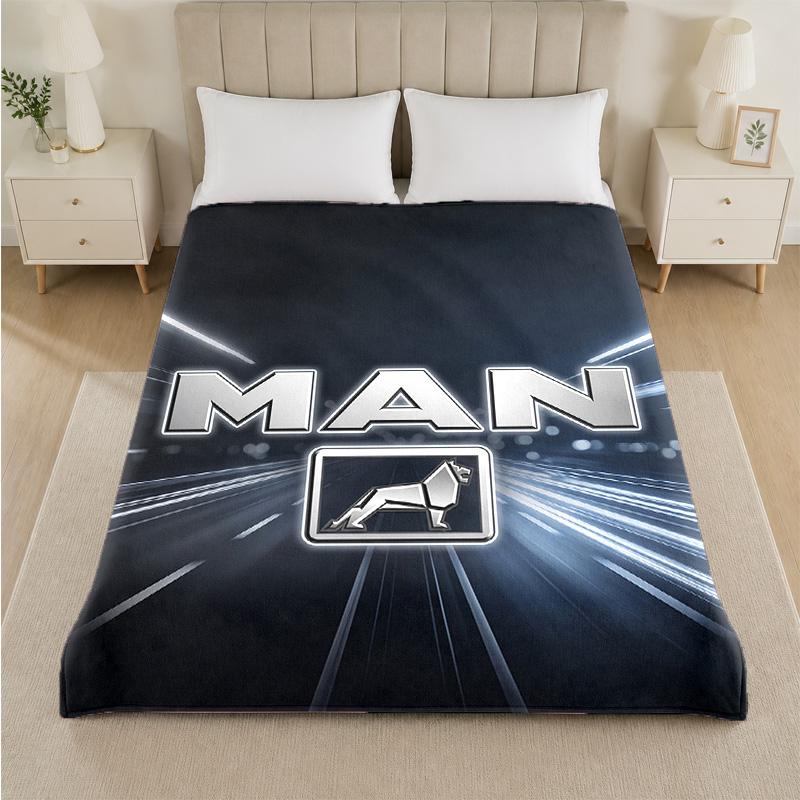 man truck Print Flannel Blanket Cozy Lightweight Plush Throw Blanket For Bed Sofa Household Use
