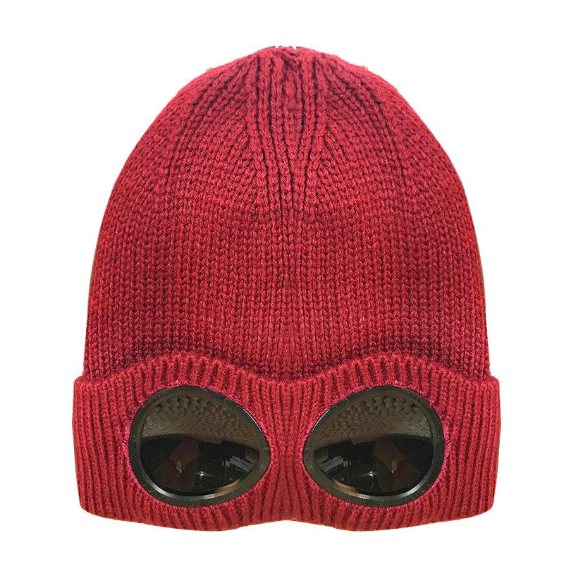 Women's Winter Hat Neck Set Plush Windproof Glasses Warm Ear Protector Cap Knitted Hat