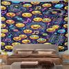 Music Emoji Party Vibe Pattern Pattern Wall Hanging Tapestry Decorative Tapestry Home Decor for Bedroom and Living Room