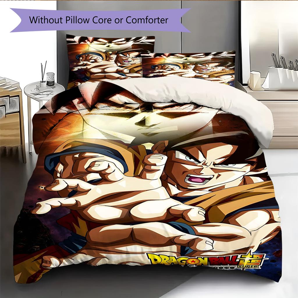 Set cu cuvertură și fețe de pernă cu model de desene animate Decorare casă Cadou de ziua de naștere (1 * husă de pilotă + 2 * fețe de pernă, fără miez)