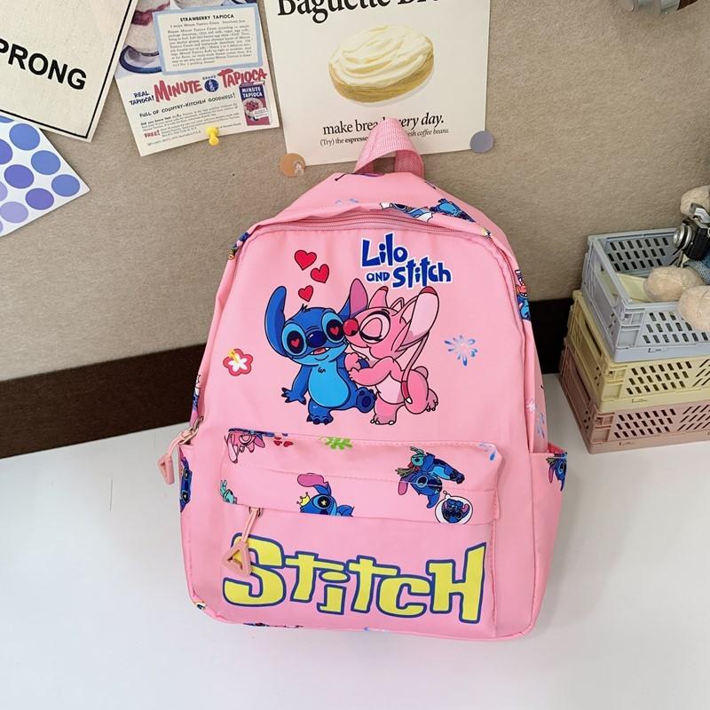 Stitch Letter Cute Angel Cartoon Pattern Children Backpack For Use School