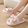 Elegante Hausschuhe mit Fell Mädchen Baumwollhausschuhe Schleife Zuhause Plüschhausschuhe Indoor Fellhausschuhe Damen Hausschuhe Hausschuhe Rosa
