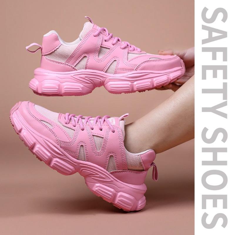 Nejnovější móda Dámské pracovní boty Ocelová tužinka Dámské tenisky proti rozbití Lehké elegantní dámské bezpečnostní boty