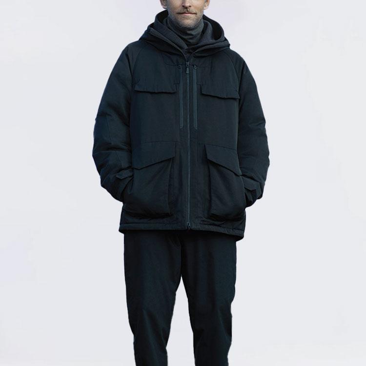 Uniqlo X White Mountaineering Collaboration High-Performance Composite Zipper Loose-Fit Hooded Down Jacket Men outerwear Black 442563-09
