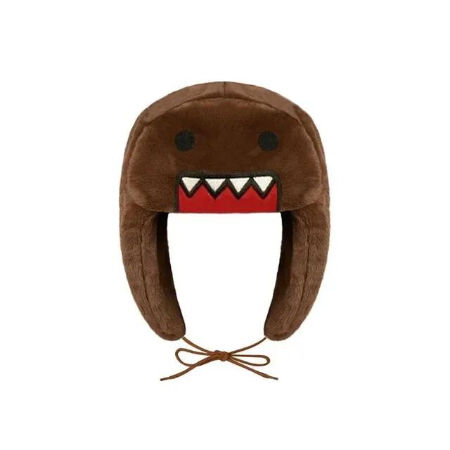 Domo Kun Plush Hat Ushanka Cute Winter Hat for Men Women Cartoon Anime Warm Cap Gorras