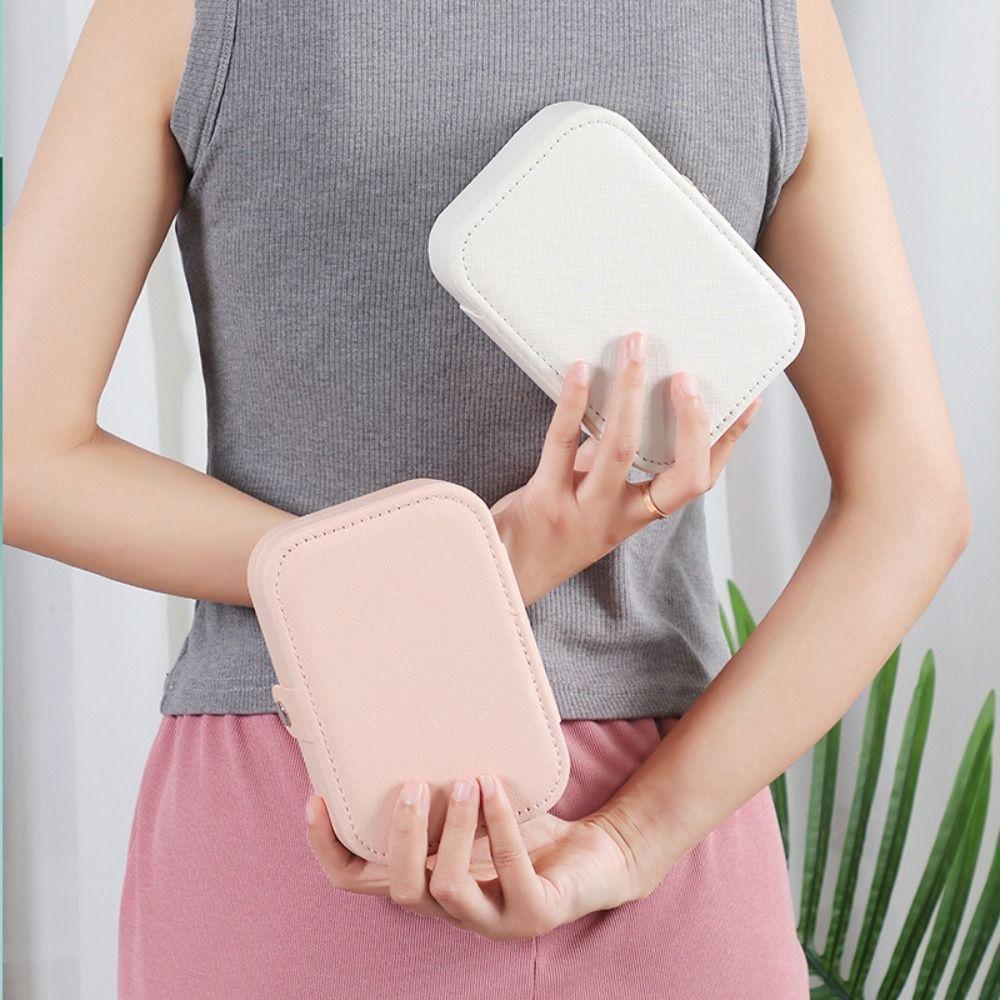 Square Necklace Ring Case Vintage Earring Organizer Lightweight Jewelry Storage Box  Girls
