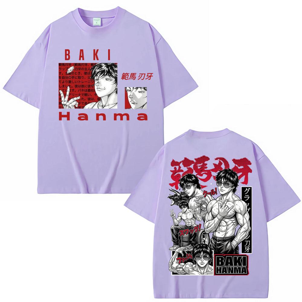 Anime Baki HaUnisex Harajuku T Shirts Vintage Unisexga Y2k Fashion T Shirt Unisex Women Oversized Cotton Casual Tshirt Streetwear Male