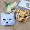 Maschera di Volpe Lupo Peluche Gatti Maschera Mezza Faccia Maschera per Occhi Volpi Gatti Lupo Costume Cosplay per Halloween Mascherate