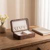 Jewelry Box with Hinged Lid Walnut Wood Wooden Rectangular for Women, Dresser, Desktop,