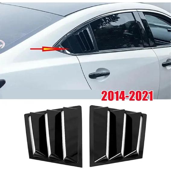 Compatible for Mazda 6 Atenza 2014-2021 Car Rear Louver Window Side Shutter Cover Trim Sticker Vent Scoop ABS Auto Accessories(Carbon)