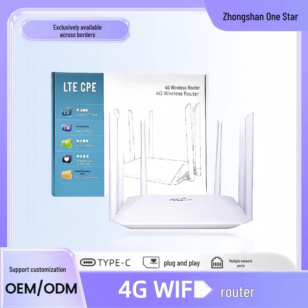 4G LTE Dual-Band Portable WiFi Router with SIM Card Slot for Enhanced Wall Penetration, 210 Mbps