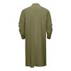 Mens Kaftan Thobe Button Down Casual  Shirts Long Sleeve Robe Cotton Linen Muslim Gown Shirt