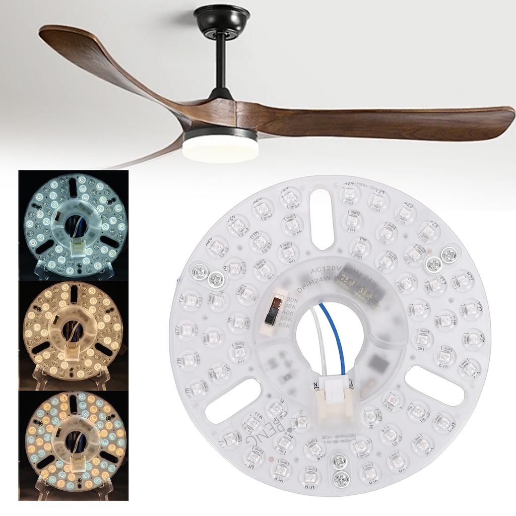 5.3 Inch LED Retrofit Light Panel 24W Aluminum Dimmable 5CCT Magnetic LED Ceiling Fan Light Board for Replacement