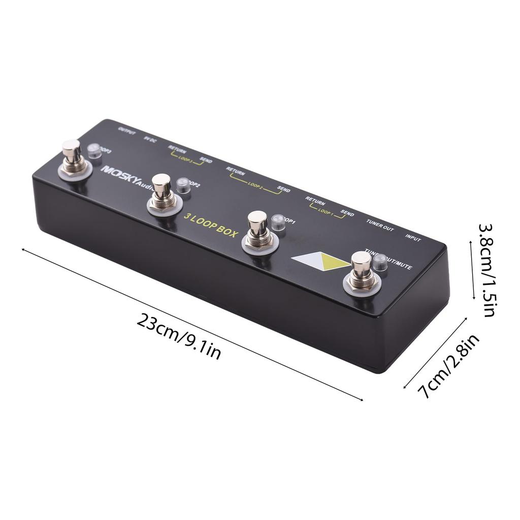 Btuty Loop Box Guitar Effect Pedal with Channel Select and True MOSKYAUDIO 3-Piece Bypass, Aluminum, 6.35mm Input/Output,