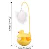 360 ° Rotation Tumbler Cat Toy Bite Resistant Duck Shaped Kitten Play Wand with Bells with Feathers Self Entertaining Toy
