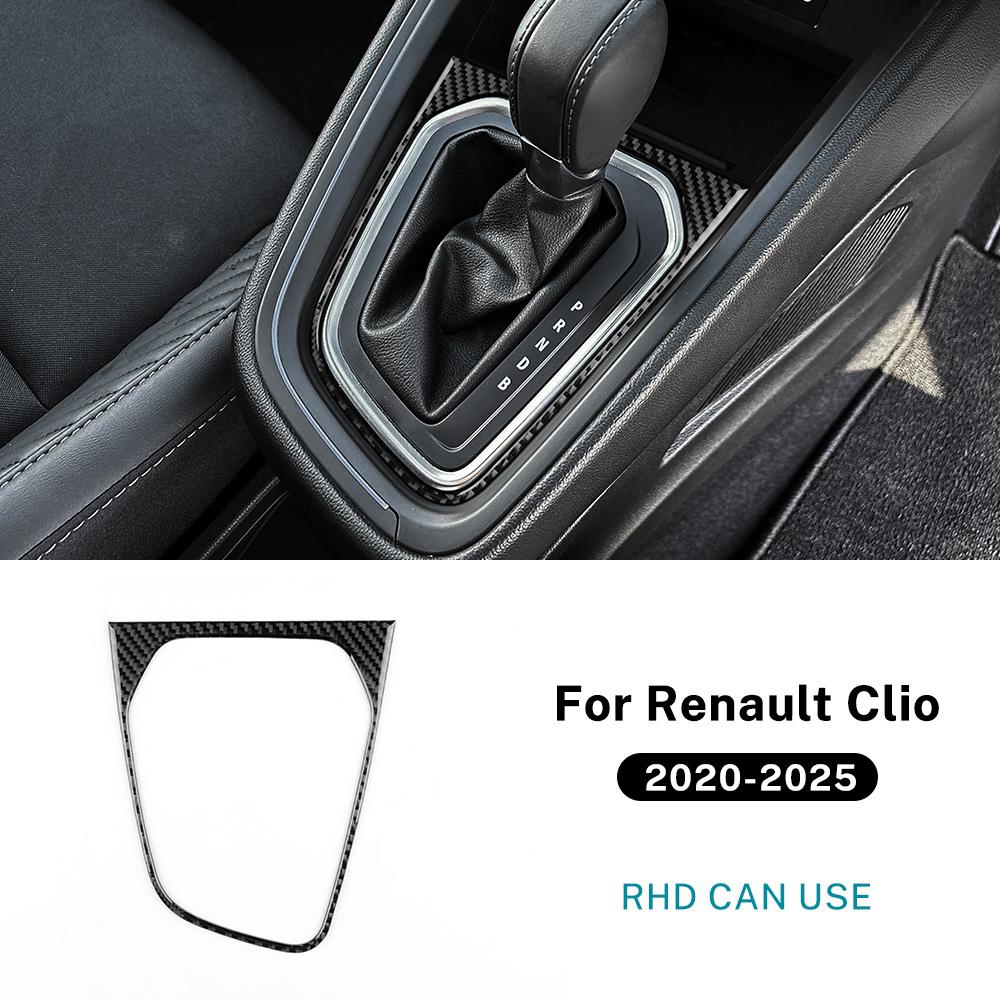 

Для Renault Clio 5 MK5 2020 2021 2022 2023 2024 2025 Справжня м яка наклейка з вуглецевого волокна Рамка перемикача передач LHD RHD Внутрішня обробка автомобіля