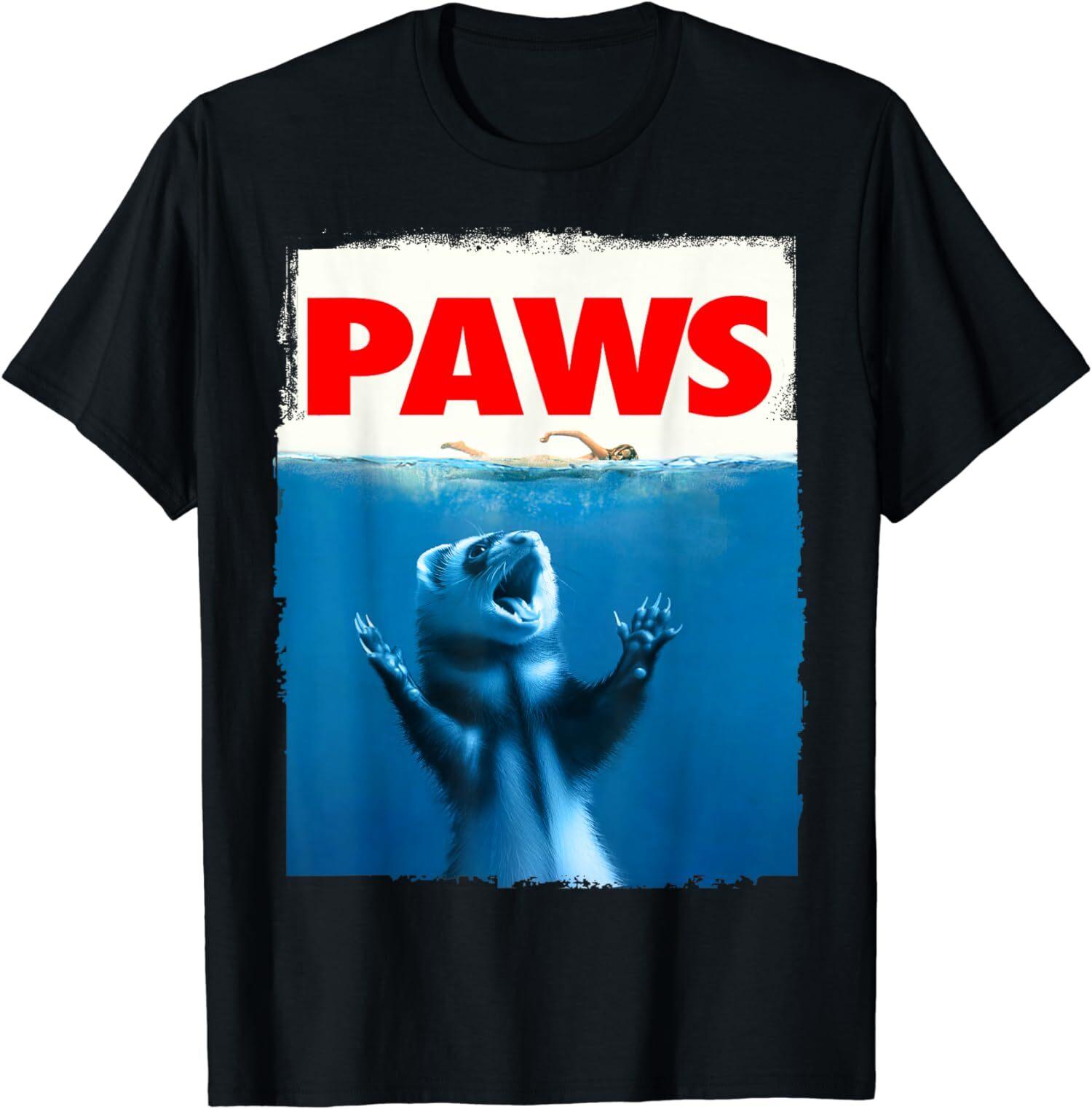 Paws Ferret Funny Ferret Lover Animal Gifts Unisex T-shirt L