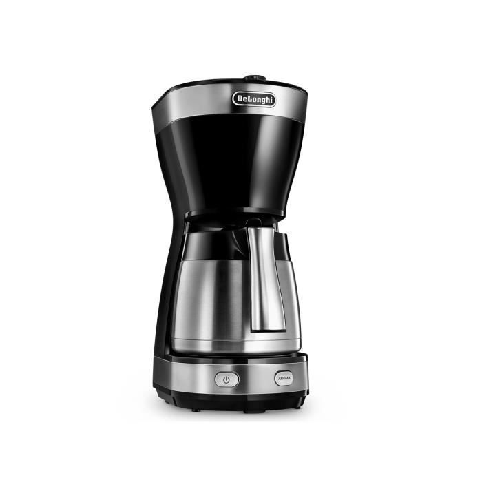 Machine À Café Filtre DeLonghi Dedica Style ICM 16710 - 1,25 L - 1000 W - Noir, Argent