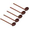 5Pcs Wooden Spoons Sturdy Handle Hand Polished Smoother Light Weight Japanese Tortoise   Spoon for Restaurant Gifts