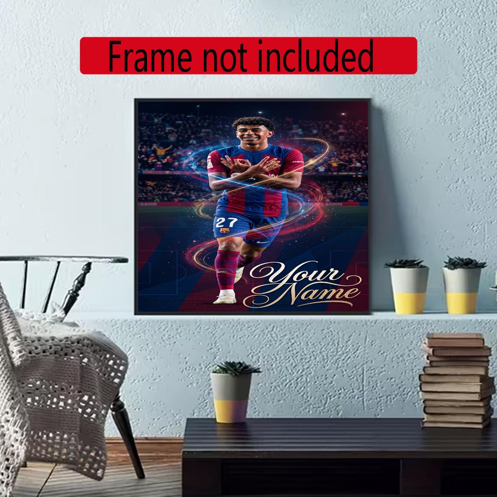 Lamin Yamal Customize Text Diamond Painting Round Diamond Mosaic Suitable For Beginners Diamond Painting Rhinestones Gift Frameless