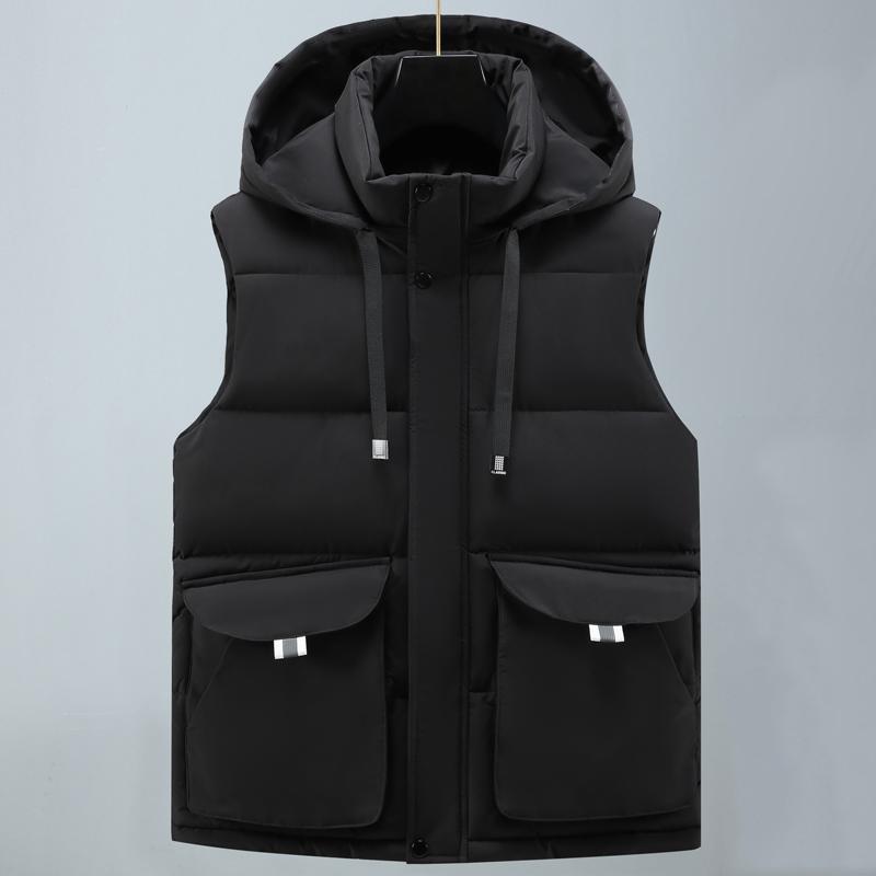 Plus Size S-8XL Winter Sleeveless Jackets for Men Outerwears Hooded Fashion Casual Thick Men's Warm Vests