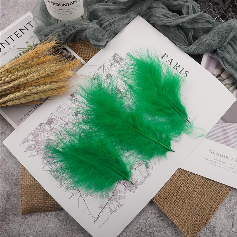 10-15Cm Fluffy Turkey Feathers Hard Stick Colorful Marabou Plume Wedding Party Decoration Jewelry Creation Accessories