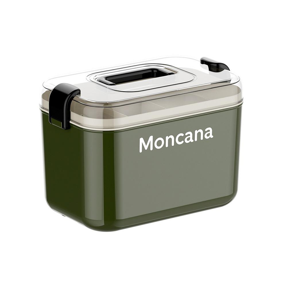 Durable Double-Layer Medicine Box Red Green Transparent Window Medicine Storage Box with Handle Storage Box Medicine Storage зелёный