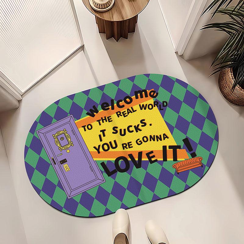 Friends bathroom floor mat water absorption non-slip toilet door mat household diatom mud toilet door mat can be customized