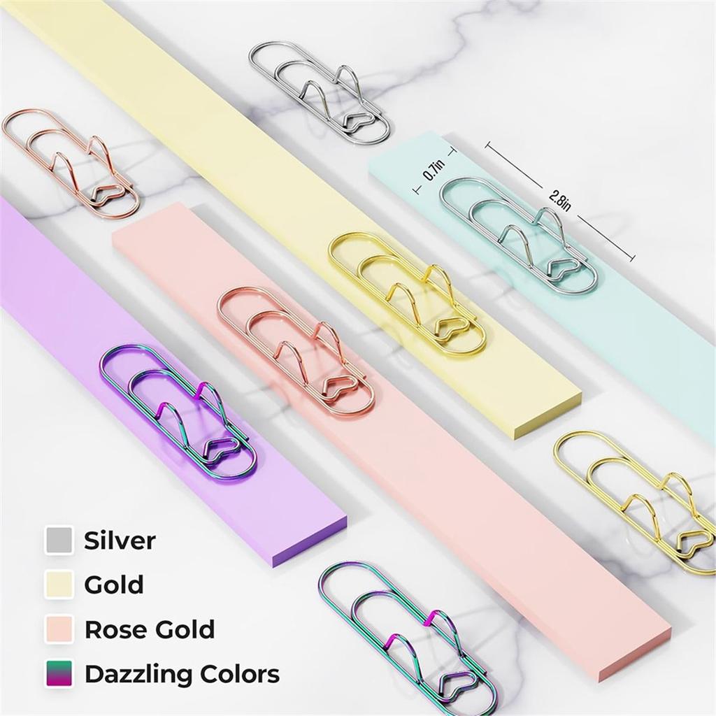 Paper Clip Pen Holder, Metal Pen Clips for Notebook - 12 Pcs Colorful Paper Clip Pen Holder Planner Accessories
